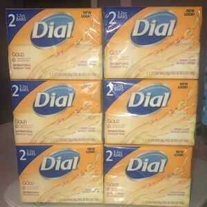 Dial Gold Antibacterial Soap Bars - 2 Pack sealed 12 Bars Total!